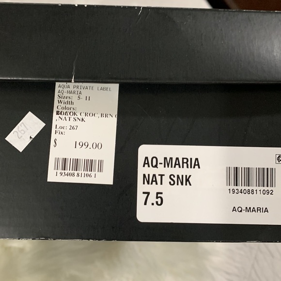 Aqua Private Label Women's Maria Snake Embossed Leather Block Heel Tall Boots - Picture 12 of 14